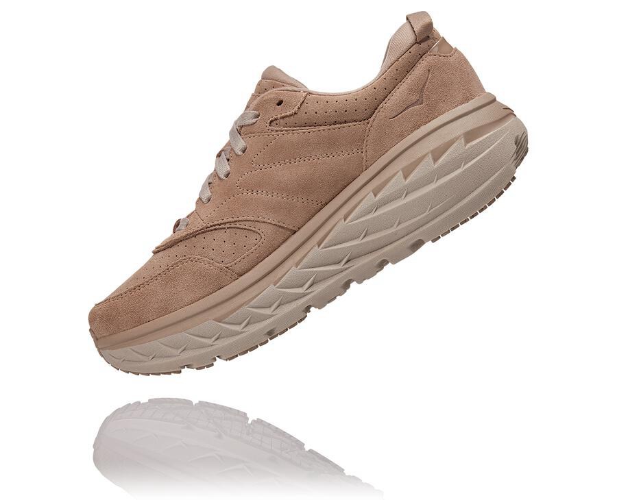 Zapatillas Asfalto Hoka One One Mujer - Bondi L Suede - Gris - ONB430287